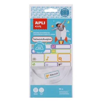 Apli Etiquetas 100x220mm Termoadesivas P/roupa C/bonecos 35u (APL17793)