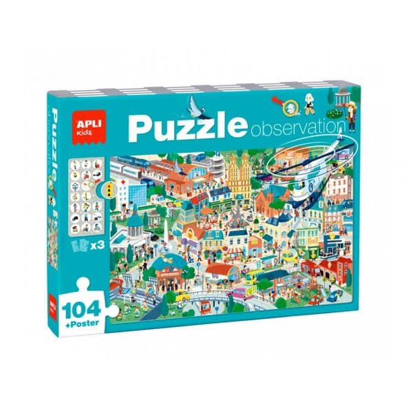 APLI Jogo Educativo Puzzle Observação da Cidade 104 Peças