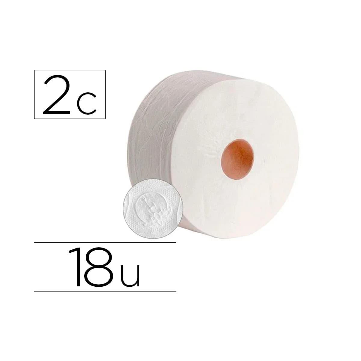 Papel higienico dahi jumbo 2 folhas celulose branca 140 mt mandril 45 mm pack de 18 rolos