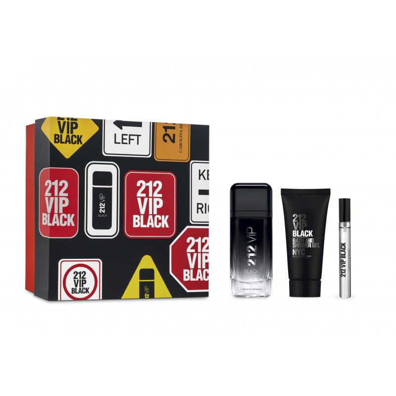 Carolina Herrera 212 VIP Black Eau de Parfum 100ml + Shower Gel 100ml + Eau de Parfum 10ml Coffret