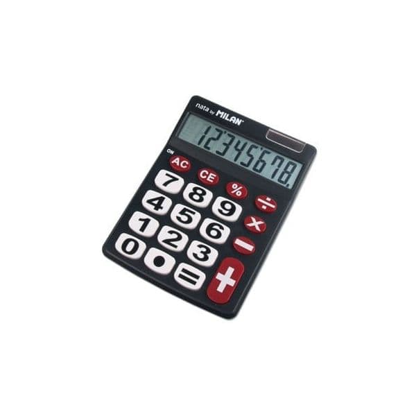 Calculadora Milan 8 Dígitos Preto/Vermelho - 151708BL