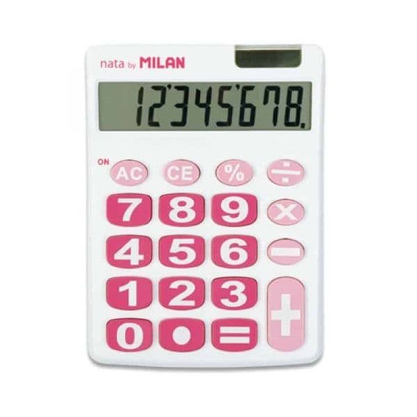 Calculadora Milan 8 Dígitos Branco/Rosa - 151708WBL