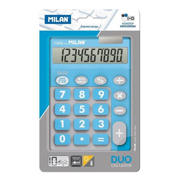 Calculadora Milan Básica Duo Azul