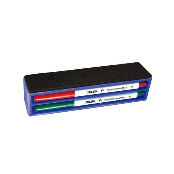 Milan Apagador Magnético Quadro Branco c/ 4 Marcadores (Preto, Azul, Vermelho, Verde) IN-HM-115989