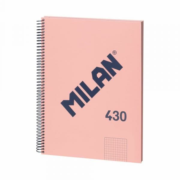 Milan Caderno Quadriculado A4 Espiral 80 Folhas Rosa