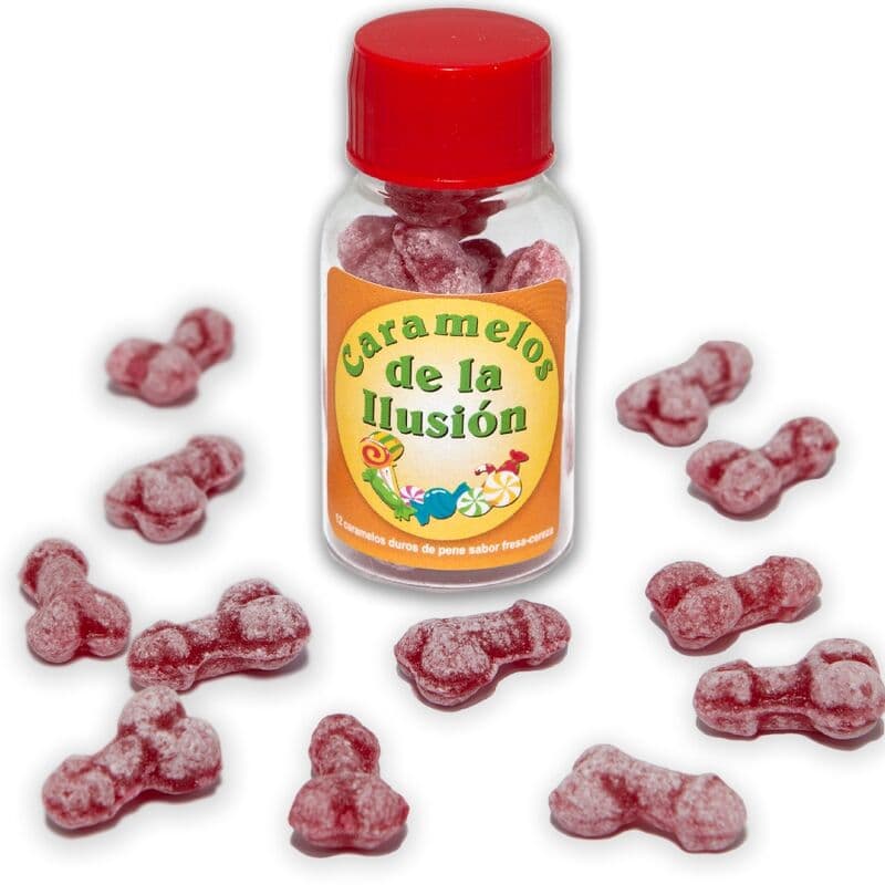 Diablo Picante 12 Doces Iluso em Forma de Pênis Morango/cereja