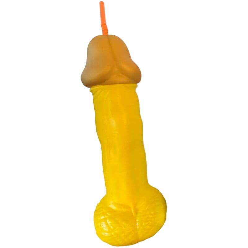 Diablo Picante Vaso Pene Plástico Amarillo