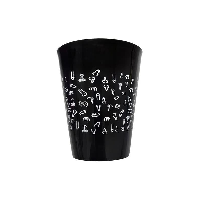 Diablo Picante - Copo Preto 500 ML Com Pênis Brancos