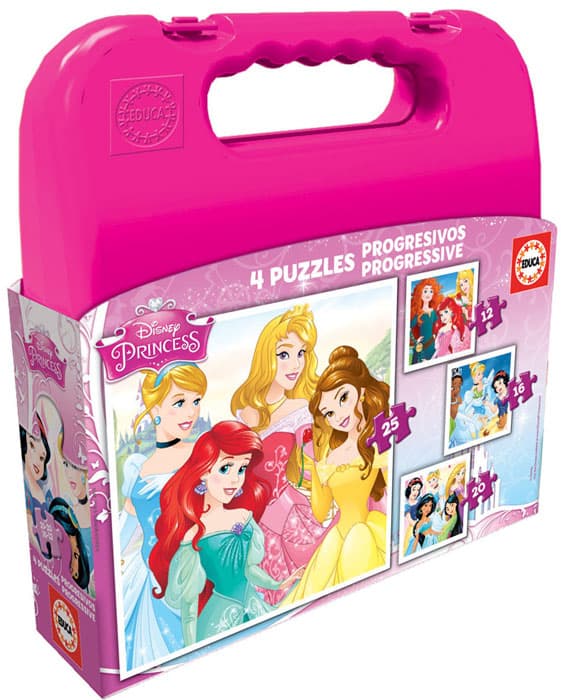 Educa Puzzle Progressivo 12-16-20-25 Peças - Malinha Princesas - 16508