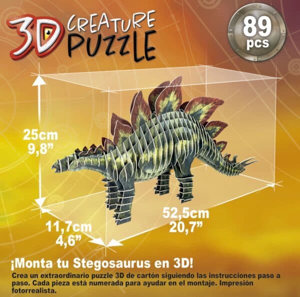 Puzzle Dinossauro Stegosaurus 3D 6+
