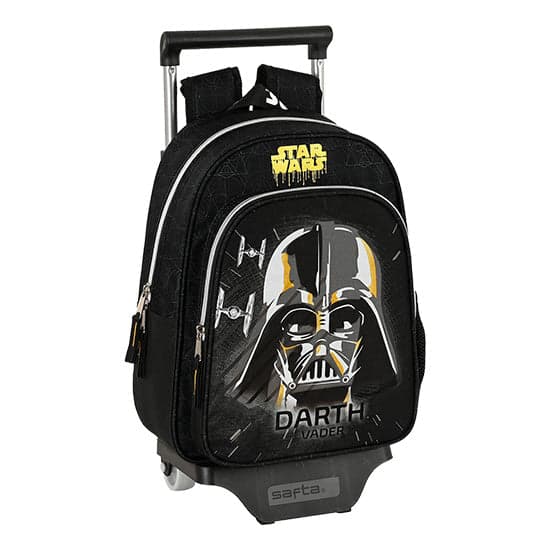 Mochila Escolar C/ Rodas Safta Star Wars Fighter Preto