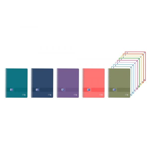 Oxford Caderno Quadriculado A4 Espiral 160 Folhas Cores Sortidas