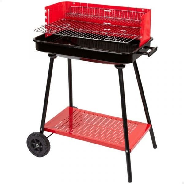 Aktive Churrasqueira a Carvão com Rodas Vermelho 66 x 85 x 44 cm 36232