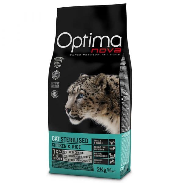 Optima Nova Adult Sterilized Chicken & Rice Cat 2Kg