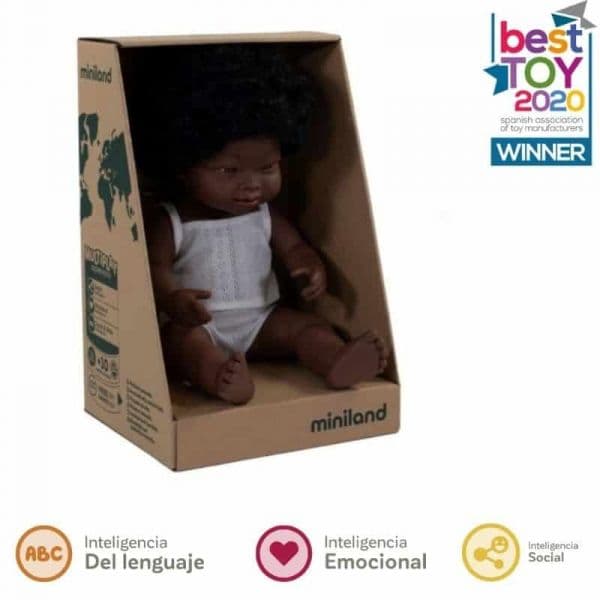 Miniland Boneco Síndrome Down Africano 38cm - ML31175