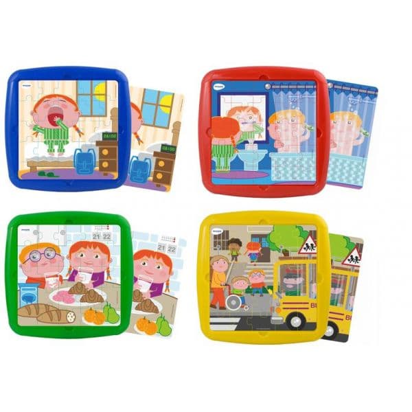 Miniland Educational Conjunto 4 Puzzles: Hábitos Diários - 35420