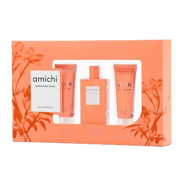 Amichi Mandarine Musk Conjunto de Perfume 3 Peças EDT 75ml