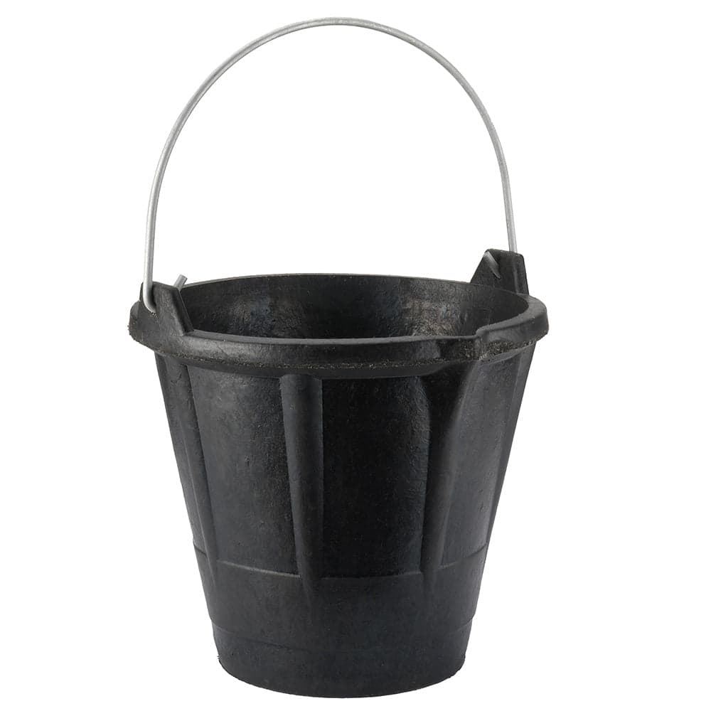 BALDE INDUSTRIAL 12 L DE BORRACHA PRETA RESISTENTE, COM CABO META