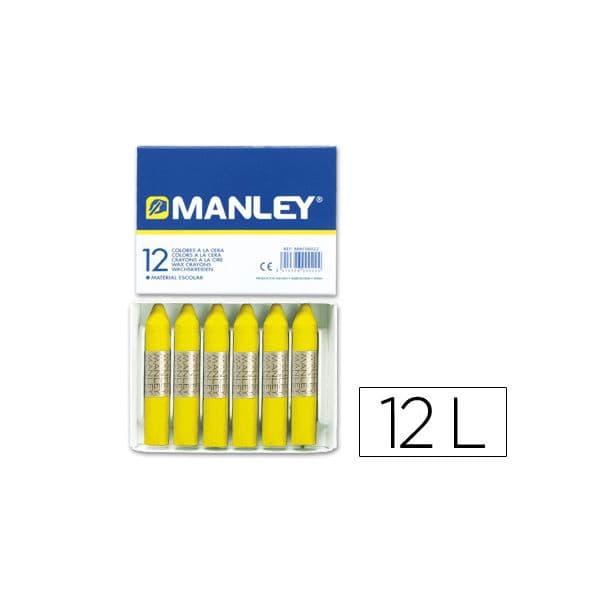 Manley Caixa Lápis de Cera 2 Amarelo Limão 12 un.