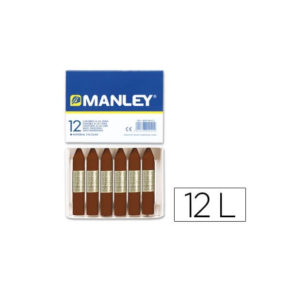 Manley Caixa Lápis de Cera Pardo 12 un.