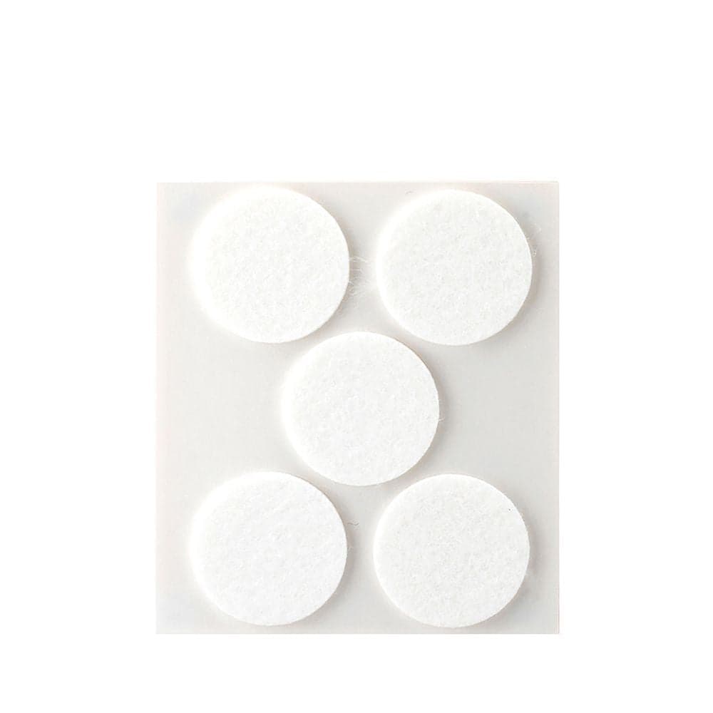 PACK 5 FELTROS ADESIVOS SINTETICOS BRANCOS, Ø34MM PLASFIX INOFIX