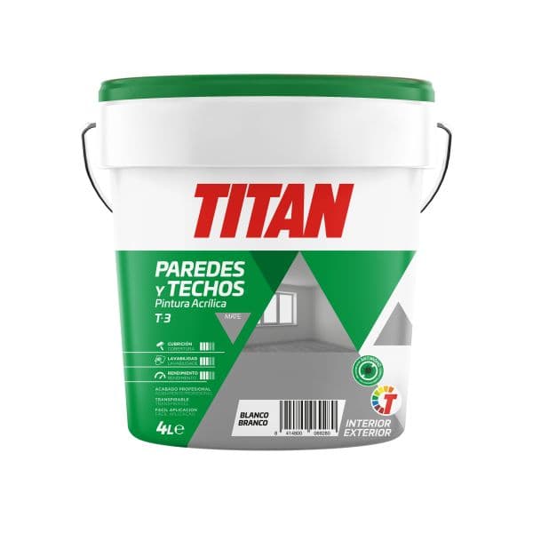 Titan Tinta Acrilica T-3 Int/ext Mate Branca 4L - 20025207