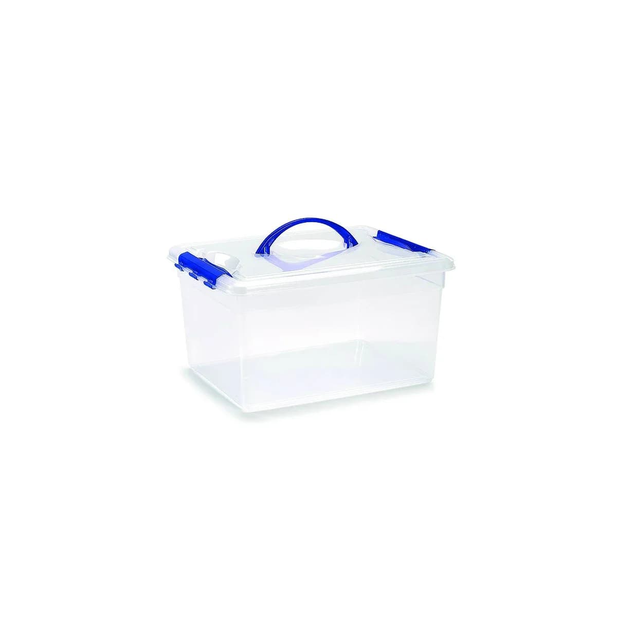 Caixa de armazenagem plasticforte nº 9 transparente com tampa e asa capacidade 12 l