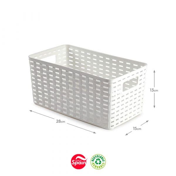 PlasticForte Caixa Arrumação Rattan Nº1 5L Branco