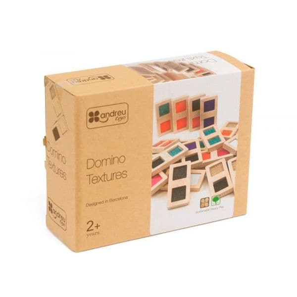 Andreu Toys Jogo Didático Dominó Sensorial Texturas Madeira 28 Peças 72x168x210 mm