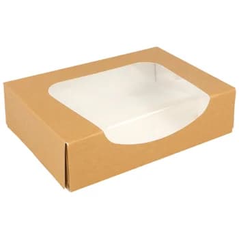 Caixa Cartão Kraft c/Janela Sushi 17,5x12x4,5cm 50un x 2un