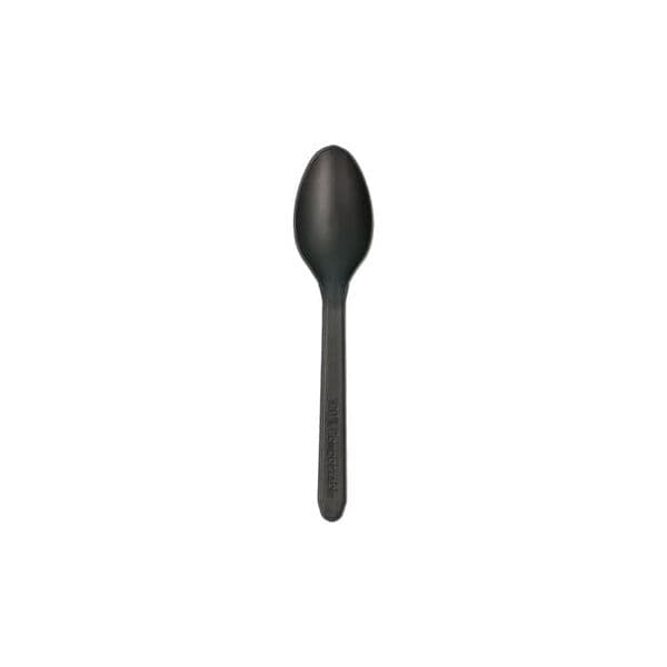 Colheres Sobremesa C-PLA Reutilizáveis 12,7cm Preto 100un
