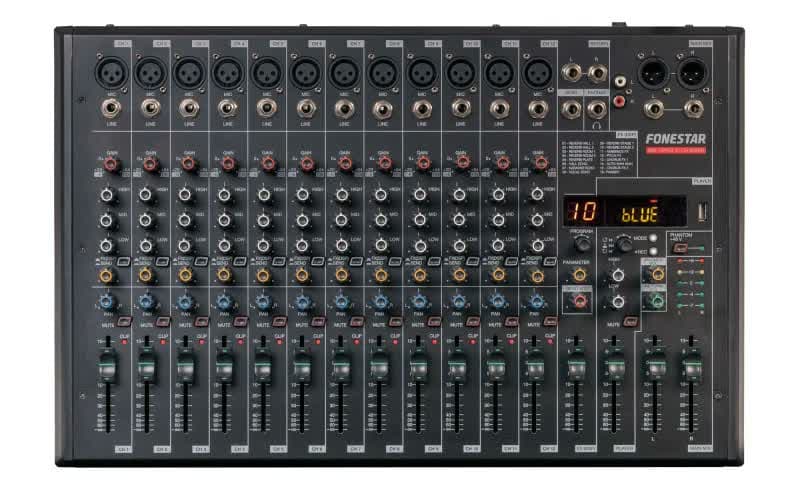 Fonestar Mesa De Mistura De Estúdio 12 Canais E 2 Saídas - MIX-12PRO