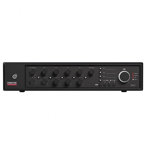 Fonestar MAX-480Z Amplificador de Megafonia Multizona com USB/FM 5 Zonas PA 480W RMS