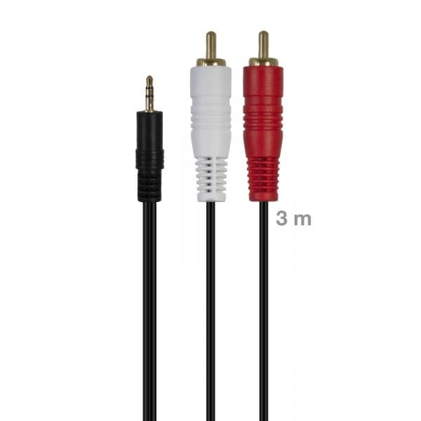 Fonestar Cabo Áudio Jack 3.5 mm Macho 2 RCA Macho 3m