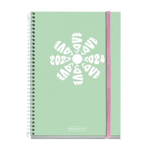 Miquelrius Agenda Escolar 2023-2024 Plus Diária Flowers Castelhano 15x21 3 cm