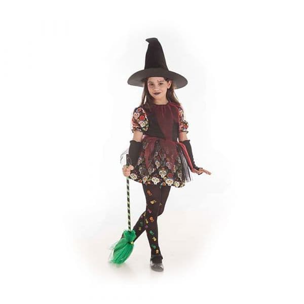 Creaciones Llopis Fantasia De Menina Caveira De Bruxa 7-9 Anos Multicolor