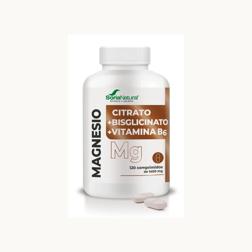Citrato de Magnésio+Bisglicinato de Magnésio+Vitamina B6 | 120 Comprimidos – Soria Natural