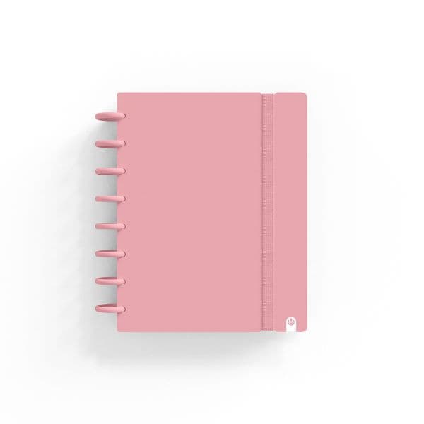 Ingeniox Caderno A5 Pautado 80Fl 100G Foam com Elástico Rosa Pastel 1Un.