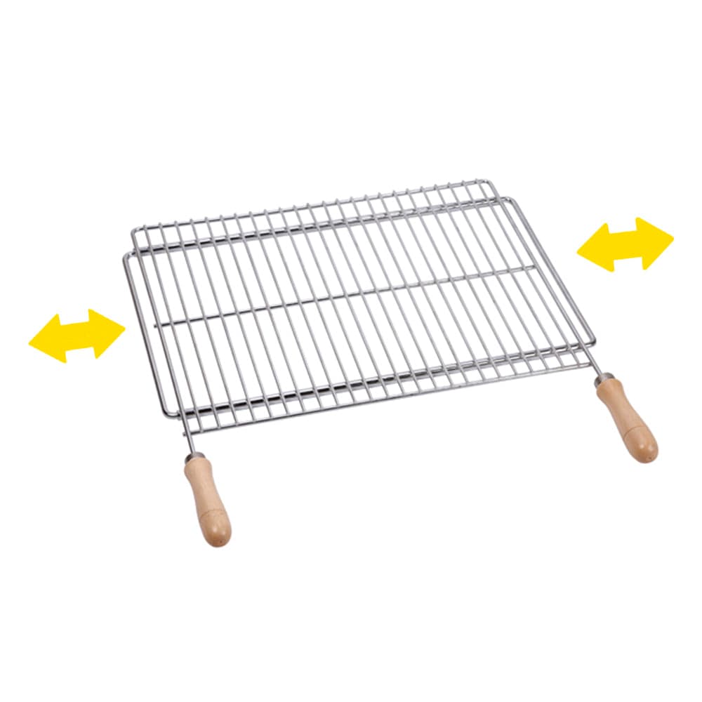 GRELHA EXTENSÍVEL PARA CHURRASQUEIRA 60X40CM EM AÇO ZINCADO