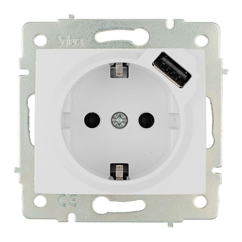Solera Base Bipolar com T/t Lateral 16a 250v com usb Pow. - EDM42944