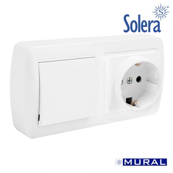 Solera Base Dupla Bipolar com T/t Lateral + Comutador e Obturador 148X72X42MM S. Mural - ELK42987