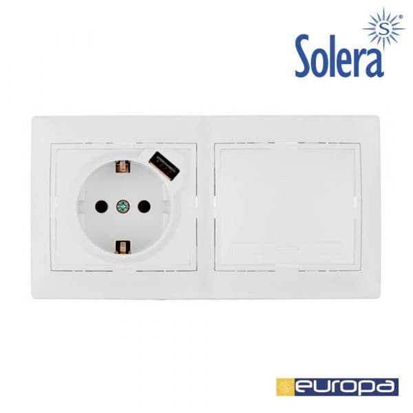 Solera Kit de Interruptor + Base com usb + Moldura - EDM42974