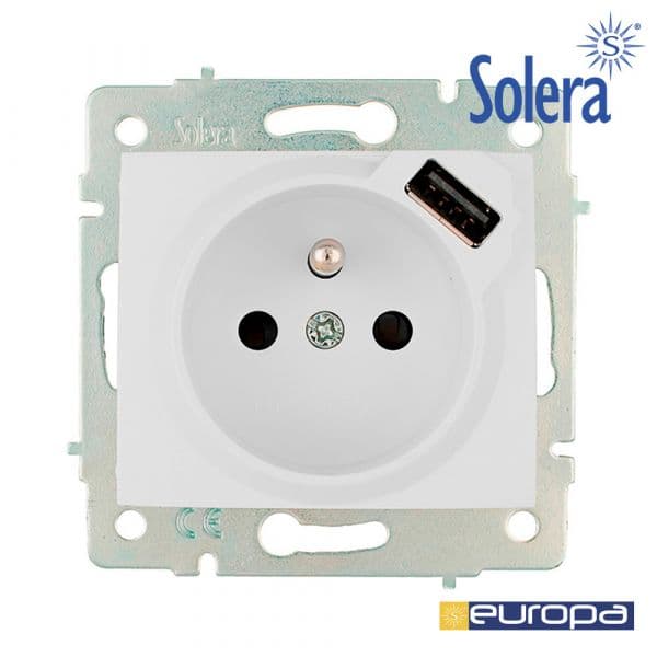 Solera Base Bipolar com T/t Lateral 16a 250v com usb Obt. - EDM42941
