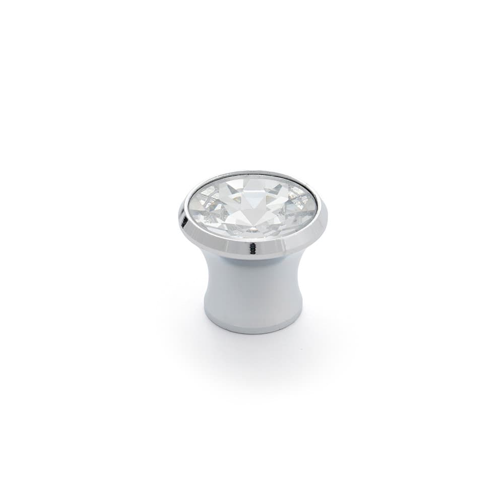 Rei Blíster com 4 Puxadores Redondos para Móveis, Fabricados em Vidro e Acabamento Cromado Brilho Transparente. Mod. 943 ø27mm. ... - 68463
