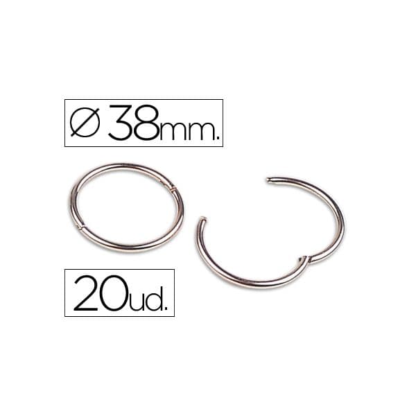 LiderPapel Caixa 20 Argolas nº 4 38mm Niqueladas - AN04