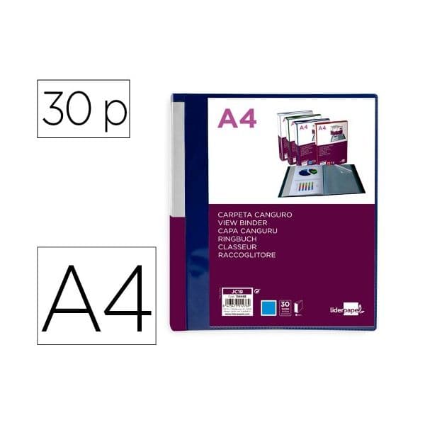Liderpapel Capa Catálogo 30 Bolsas PP A4 Azul Translúcido Personalizável