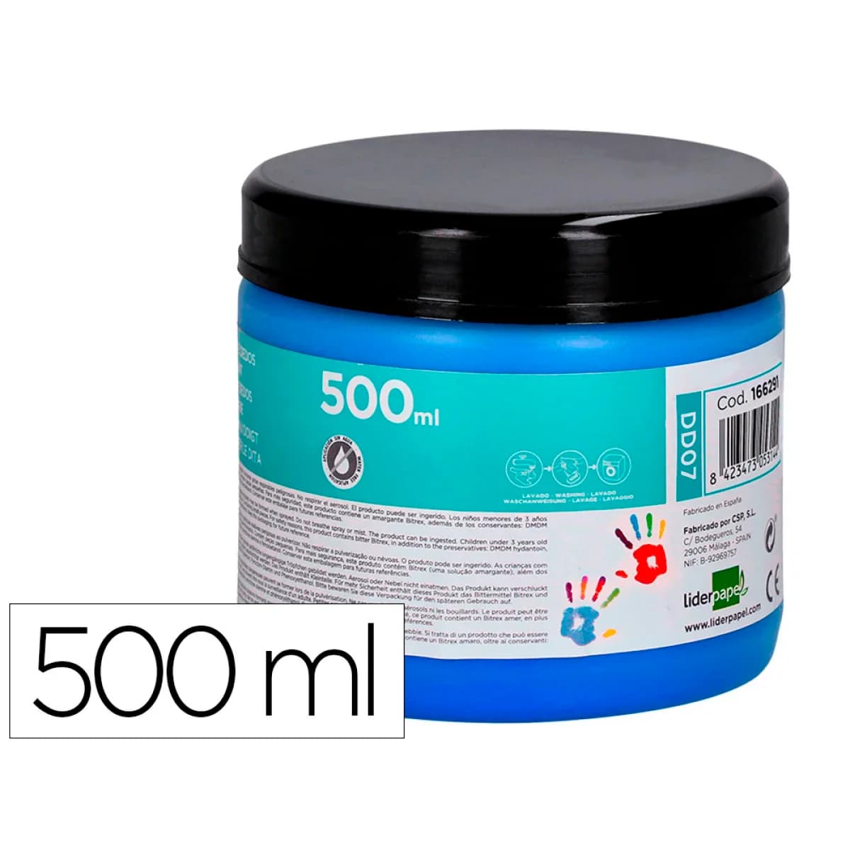 Pintura a dedos liderpapel frasco de 500 ml azul