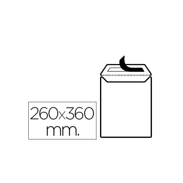 Liderpapel Envelope Bolsa Branco 260X360 mm c/ Aba Tira de Silicone Papel Offset 100 gr. (250 un. - OFF006204CE