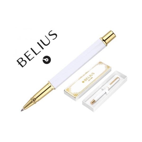Belius Esferográfica Macaron Bliss Branco Dourado 0.8mm Tinta Azul 1 Un.