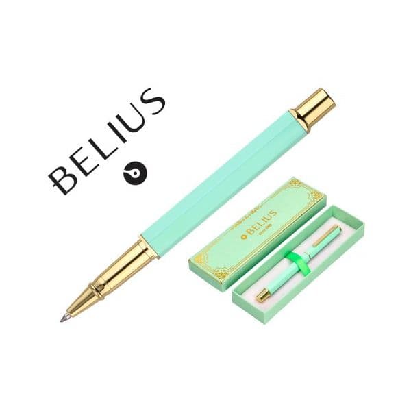 Belius Esferográfica Macaron Bliss Hexagonal Verde Claro Tinta Azul